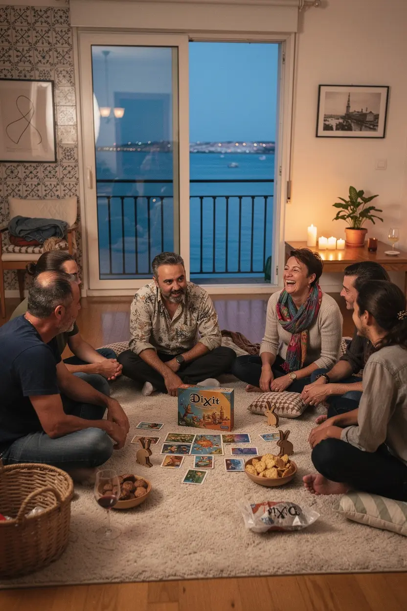 Adults engaging in various tabletop game formats